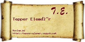 Tepper Elemér névjegykártya
