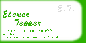 elemer tepper business card